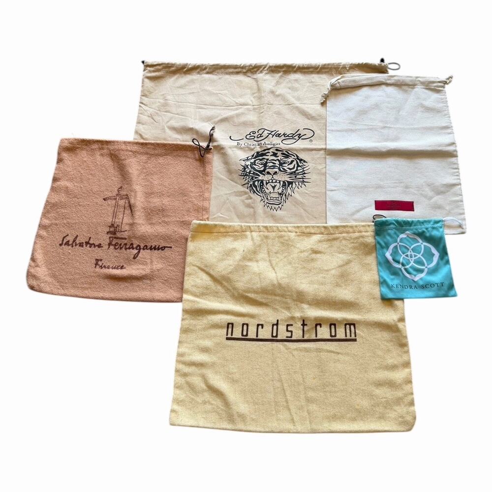 Designer Dust Bag Lot Ferragamo Valentino Ed Hardy Nordstrom Kendra Scott Bundle